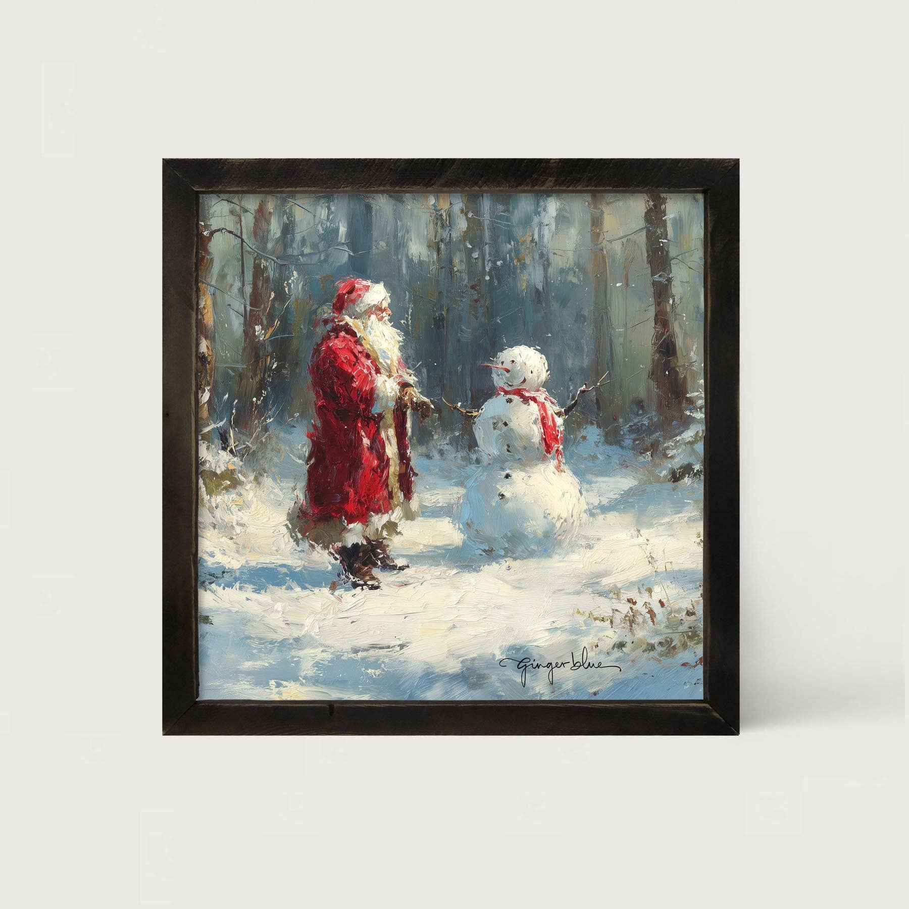 ginger blue - Wholesale Christmas Wall Art - Santa and the Snowman7