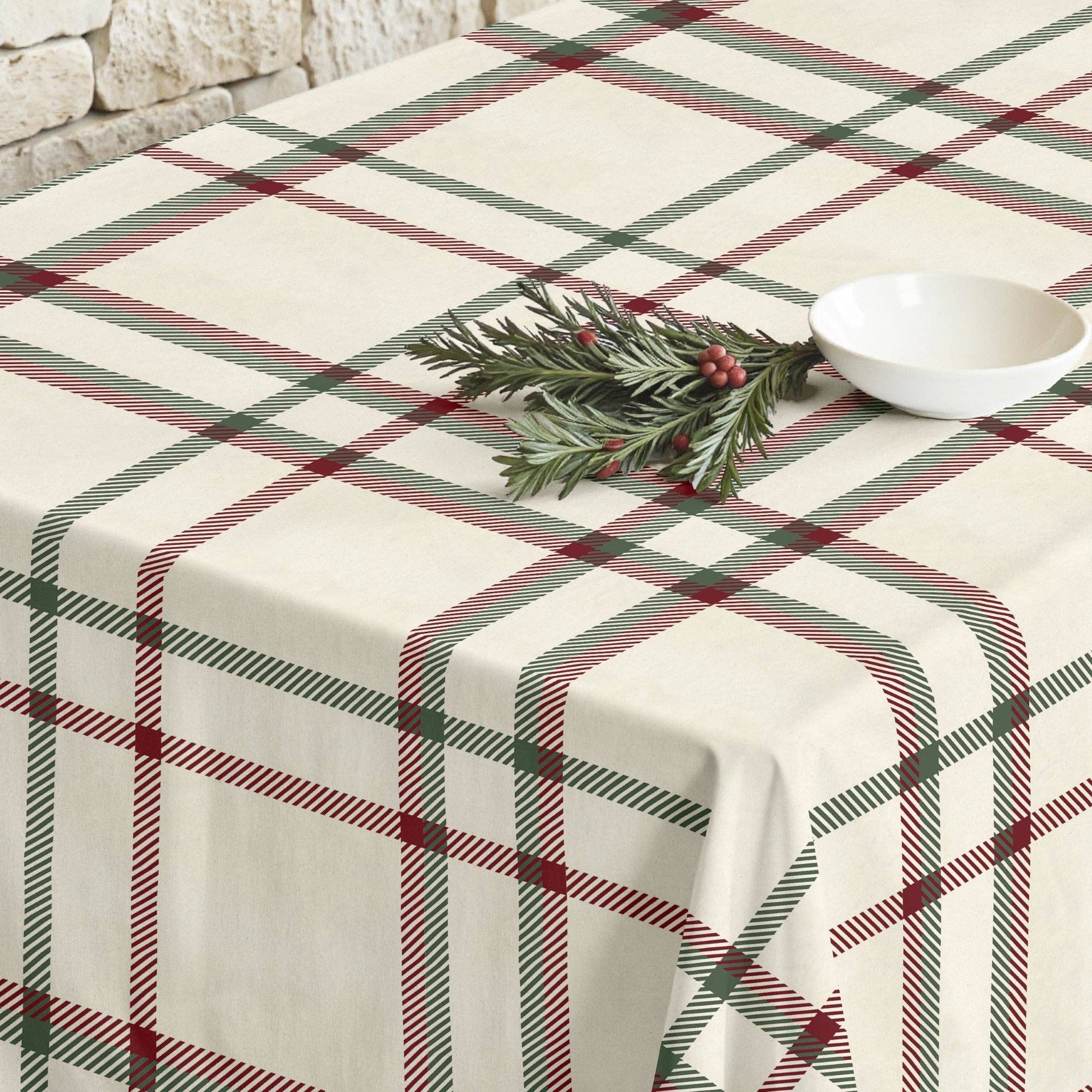 SG HOGAR – wholesale Tablecloth – Christmas Plaid Stain-Resistant Tablecloth2