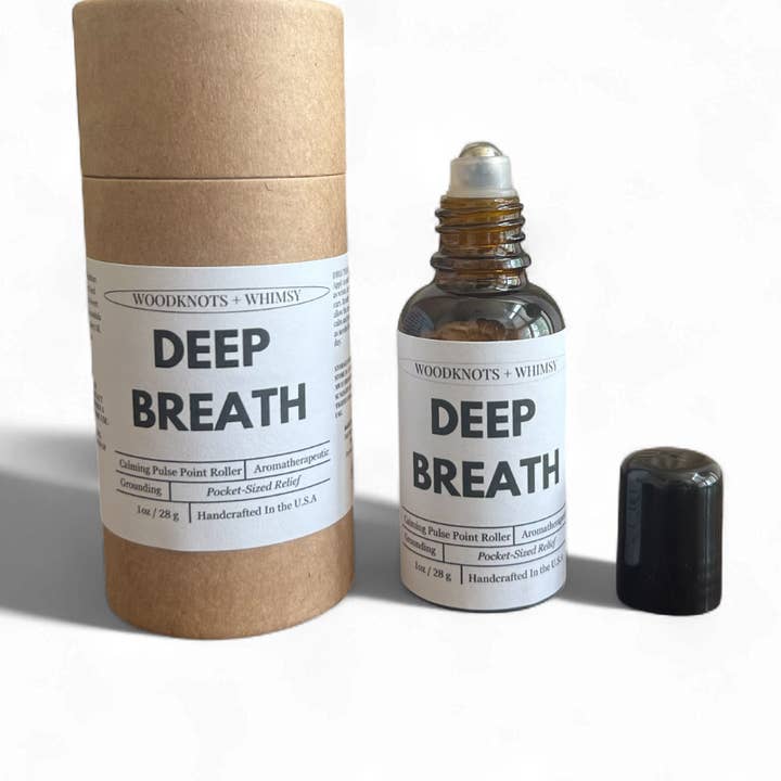 Deep Breath Pulse Point Roller for wholesale by Woodknots + Whimsy