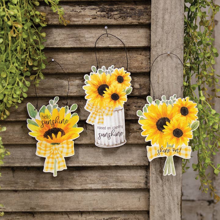 The Hearthside Collection – Großhandel Verzierung – Dekofigur „Hello Sunshine“, Sonnenblume, 3 Stück1