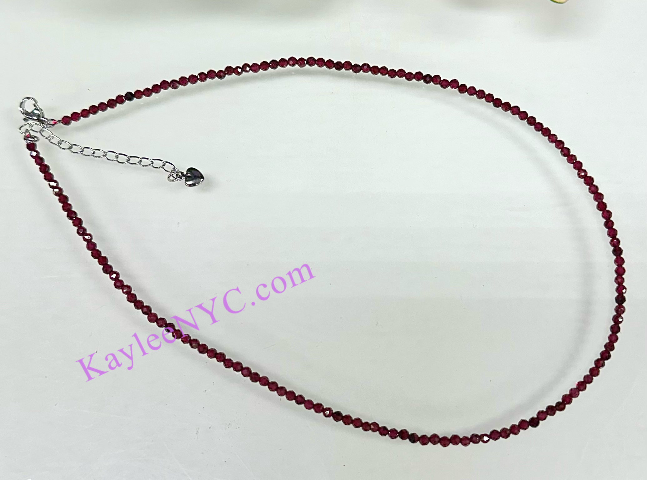 KayleeNYC - Vendita all'ingrosso Collane di perline/perle - Collane di Granato Naturale da 2mm Cristalli Energia Curativa2