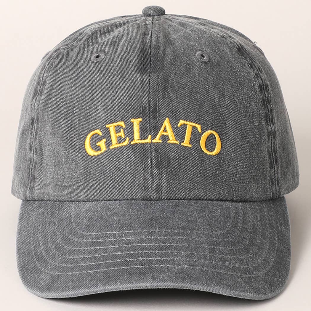 Fashion City - Wholesale Baseball Cap - Women's - Gelato Lettering Embroidered Baseball Cap0