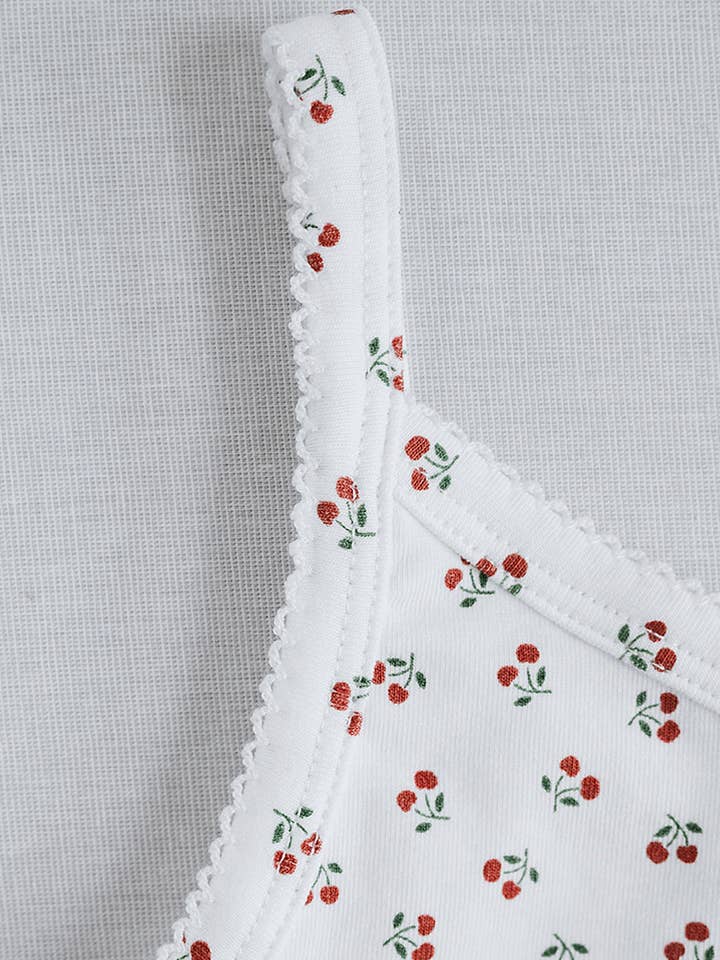 Fridays with Millie - Wholesale Tank top – Kids - V-neck Cami in Cherry Print3