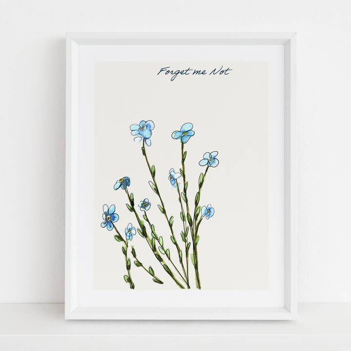 Forget me Not Print for wholesale by Crawford Sisters Card Co., LLC