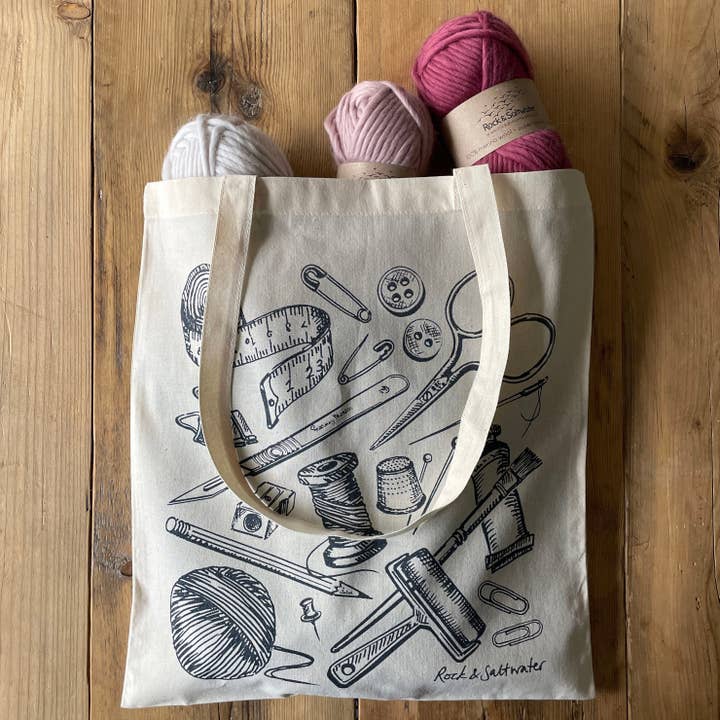 Beautifully made screen printed cotton tote bag for wholesale by Rock & Saltwater