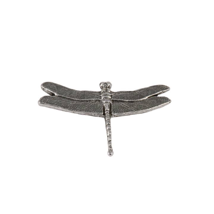Dragonfly Damselfly Insect Pewter Lapel Pin Brooch, A034 for wholesale by Creative Pewter Designs