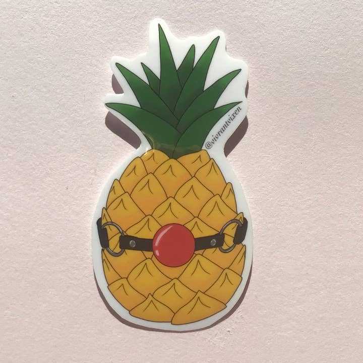 Vivrant Vixen - Wholesale Sticker - BDSM Pineapple Adult Die Cut Vinyl Sticker, Sex Positive Art