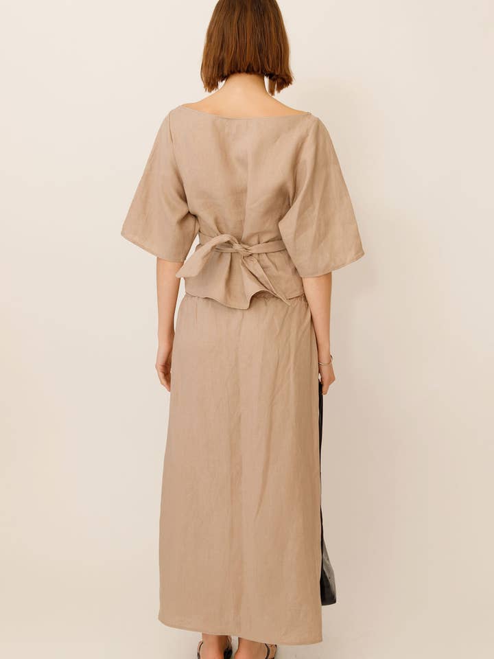 WUESTE - Wholesale Skirt - Women's - Calla Linen Paperbag Skirt2