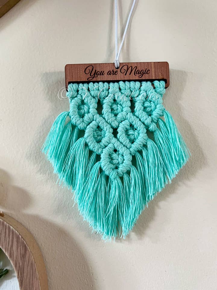 “You are Magic” Macrame car charm for wholesale by Y Creations LLC