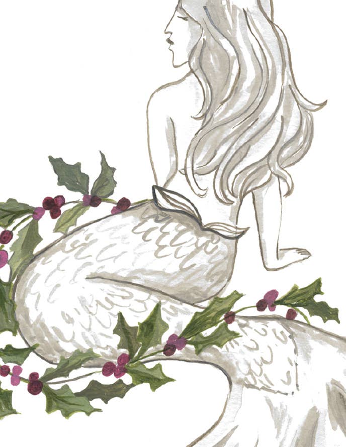 Jessica Frasz Studio - Wholesale Season's Greetings Card - Holiday Mermaid1