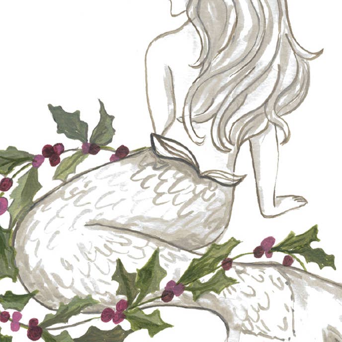 Jessica Frasz Studio - Wholesale Season's Greetings Card - Holiday Mermaid1