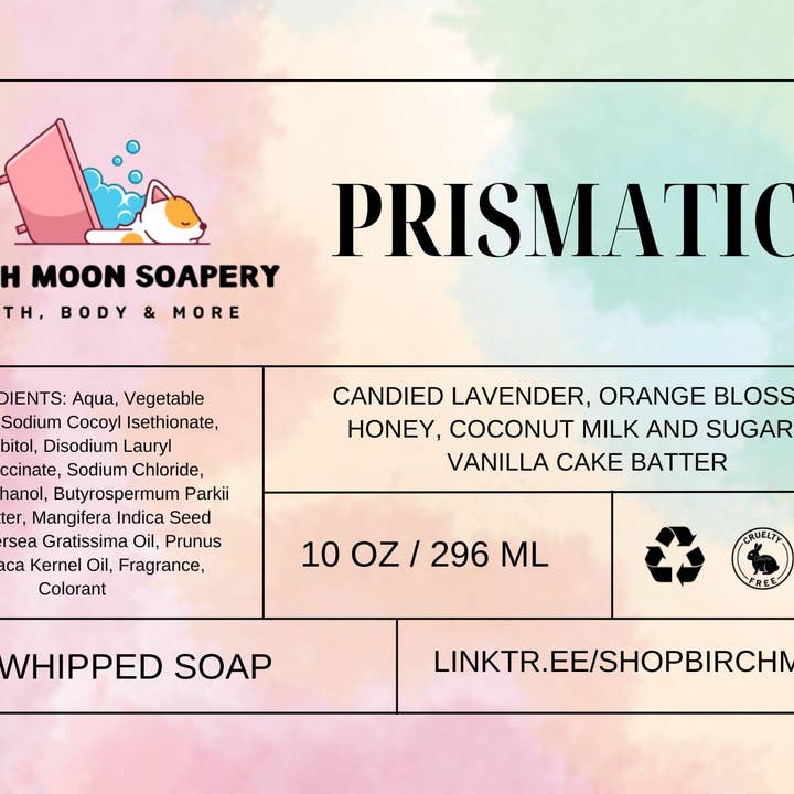 Savon fouetté Prismatica pour la vente par Birch Moon Soapery