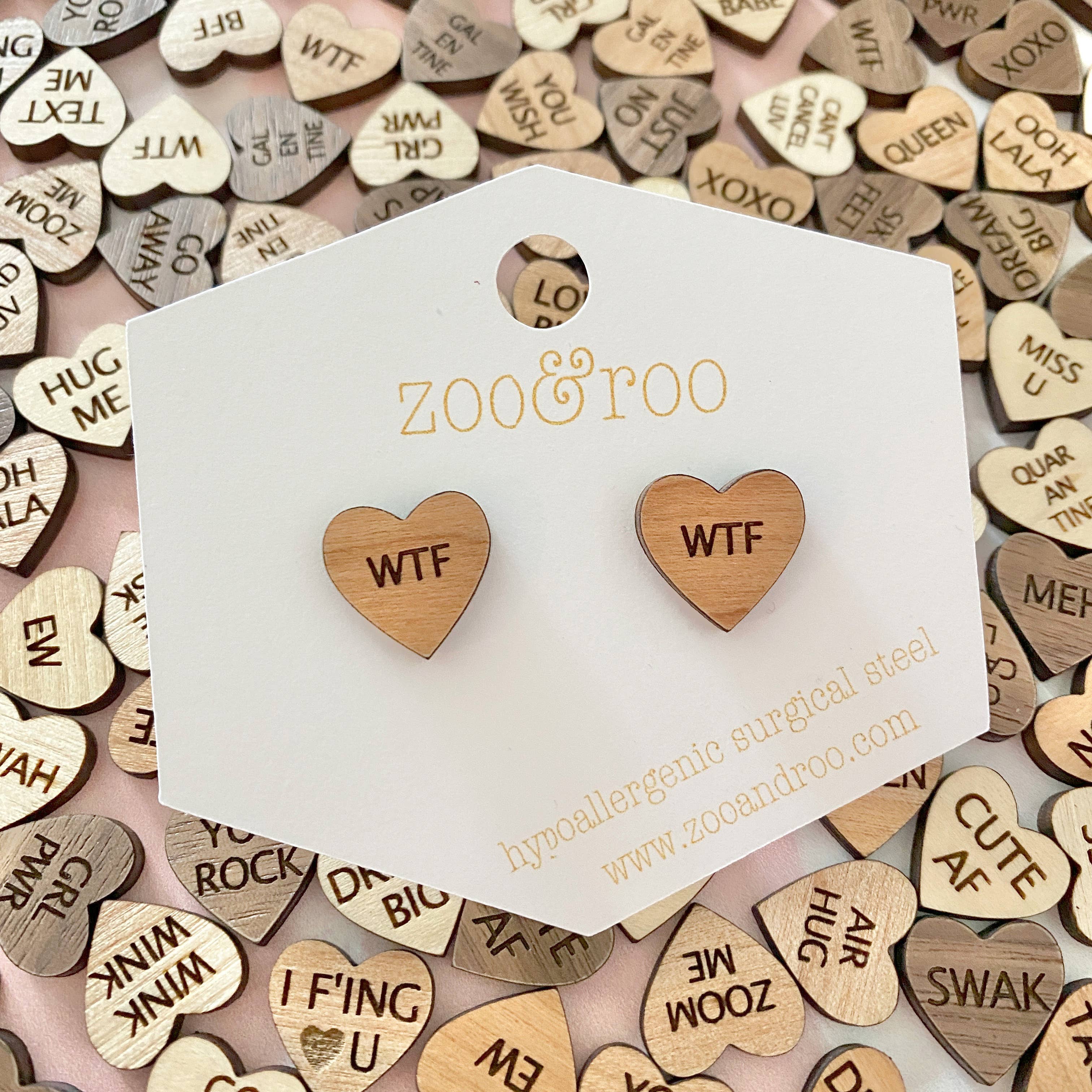 zoo&roo - Wholesale Jewelry Set - Set of 36 Conversation Heart Studs | Valentines Day earrings6