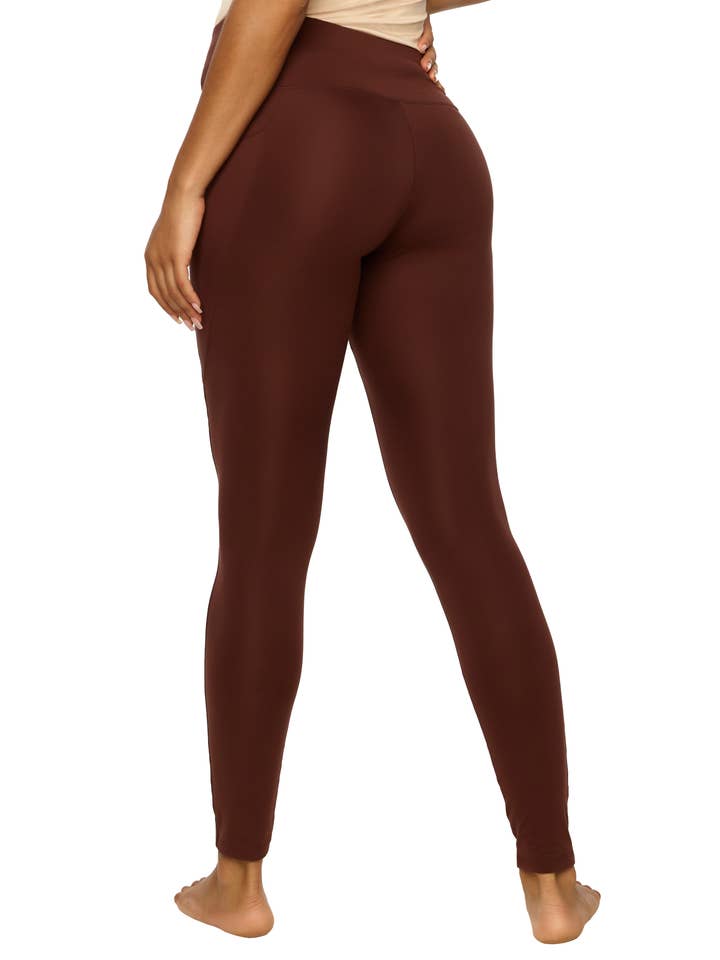 Athletic Pocket Leggings - Deep Mahogany for wholesale on Faire