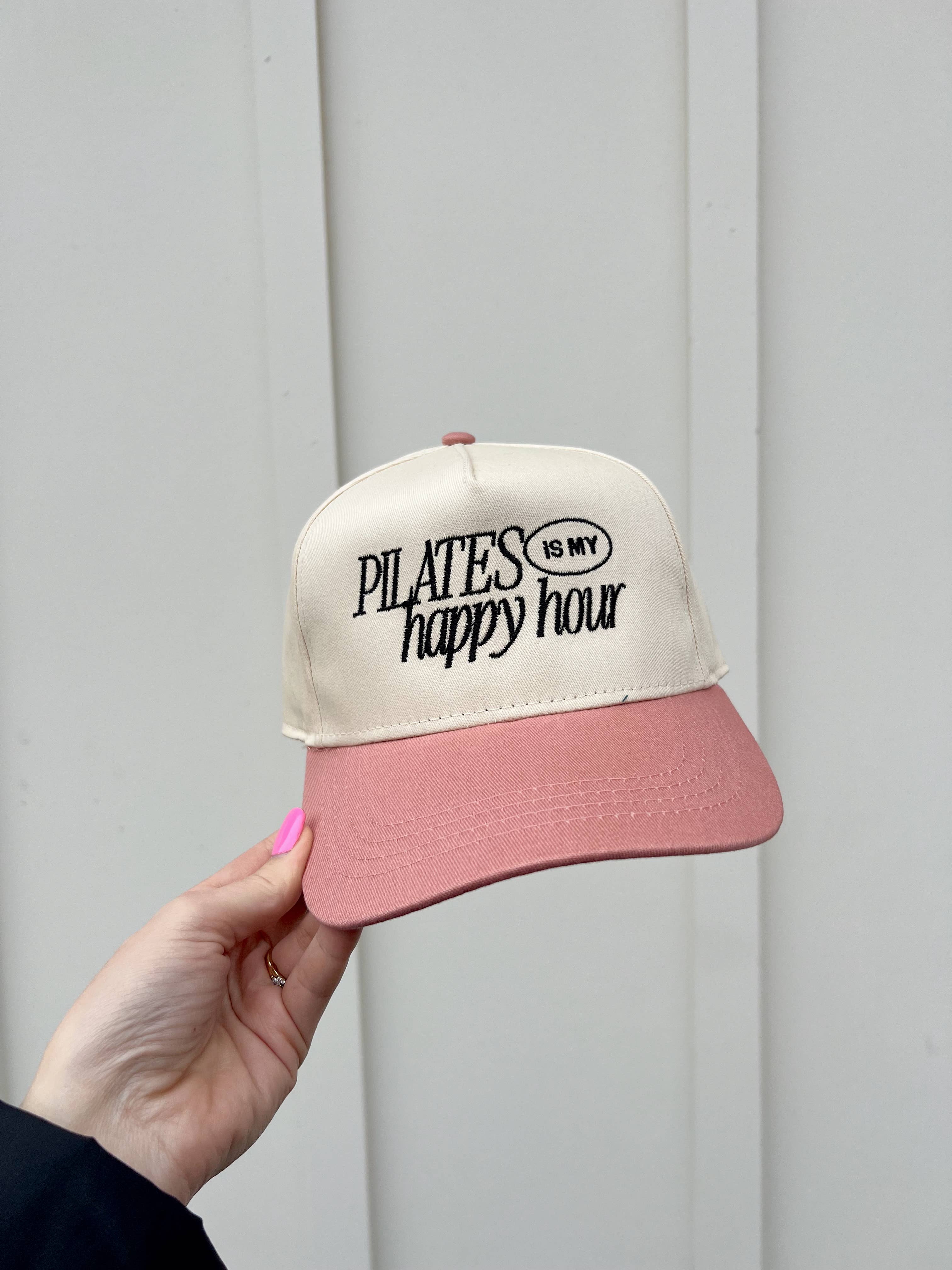 Ruby Moon - Wholesale Trucker Hat - Women's - Pilates Is My Happy Hour Embroidered Hat2