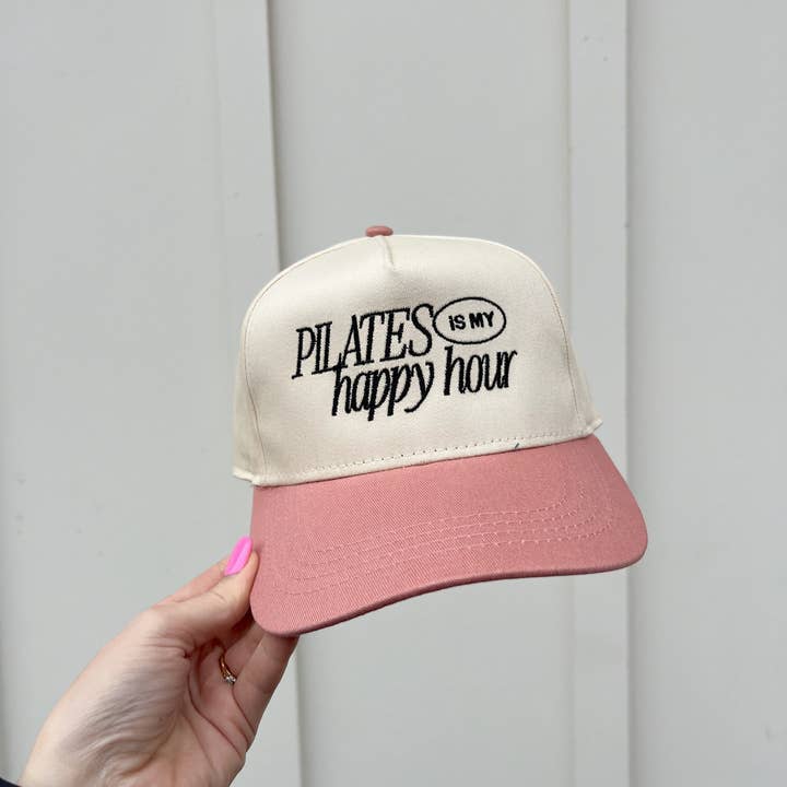 Ruby Moon - Wholesale Trucker Hat - Women's - Pilates Is My Happy Hour Embroidered Hat2