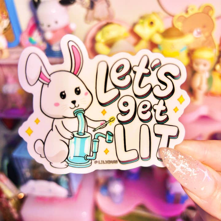 Lad os få tændt vinyl klistermærke for engroshandel hos lilxbun