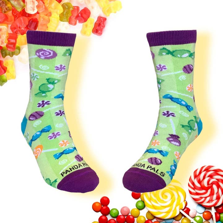 Candy Party Socks (Ages 3-7) from the Sock Panda for wholesale by Sock Panda