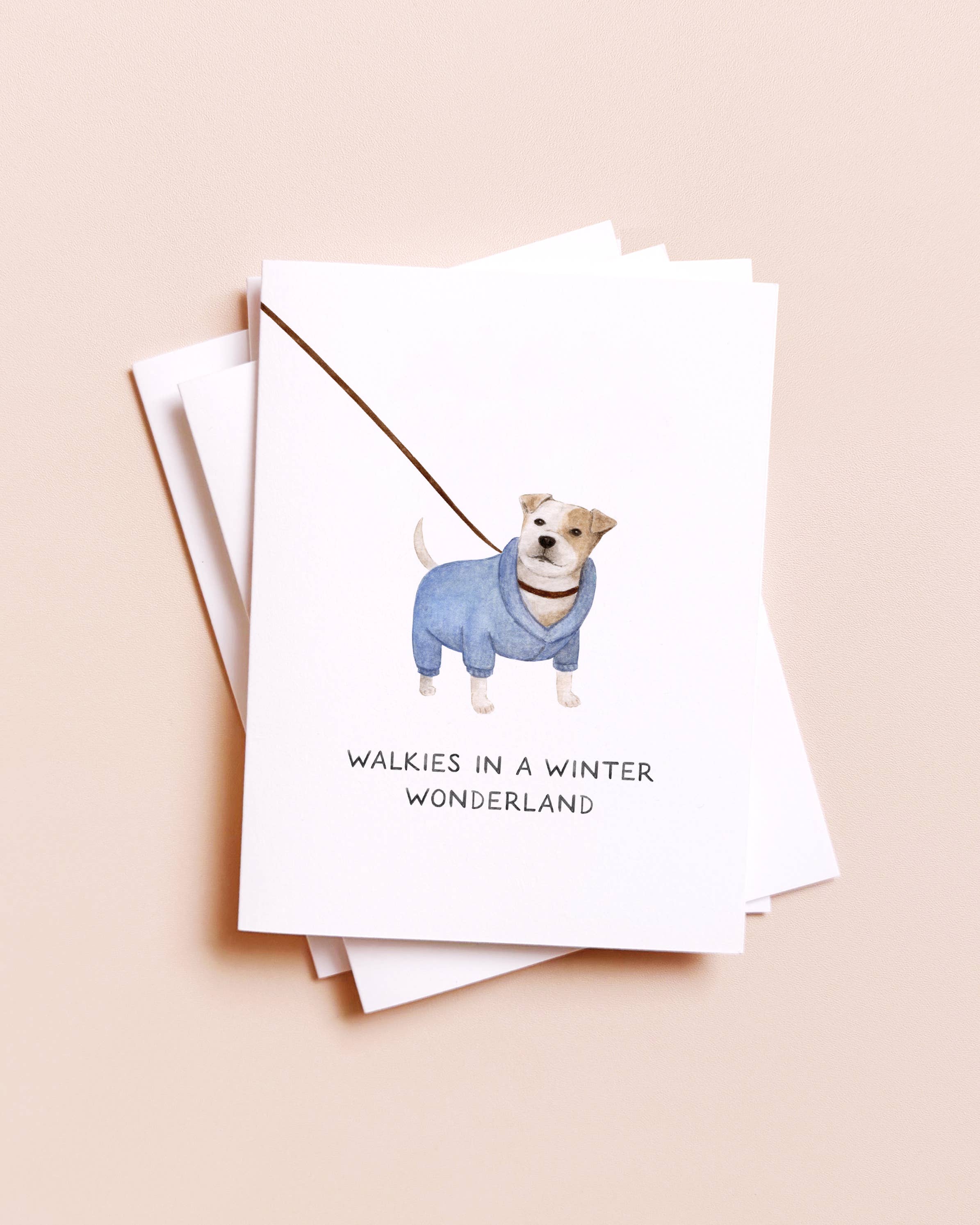 Amy Zhang - Wholesale Season's Greetings Card - Walkies In A Winter Wonderland — Dog Lovers Christmas Card
