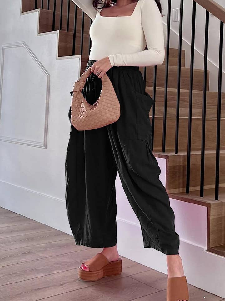 NINEXIS - Wholesale Pants - Women's - CWBLP0709_LOOSE CASUAL COTTON AND LINEN TROUSERS31