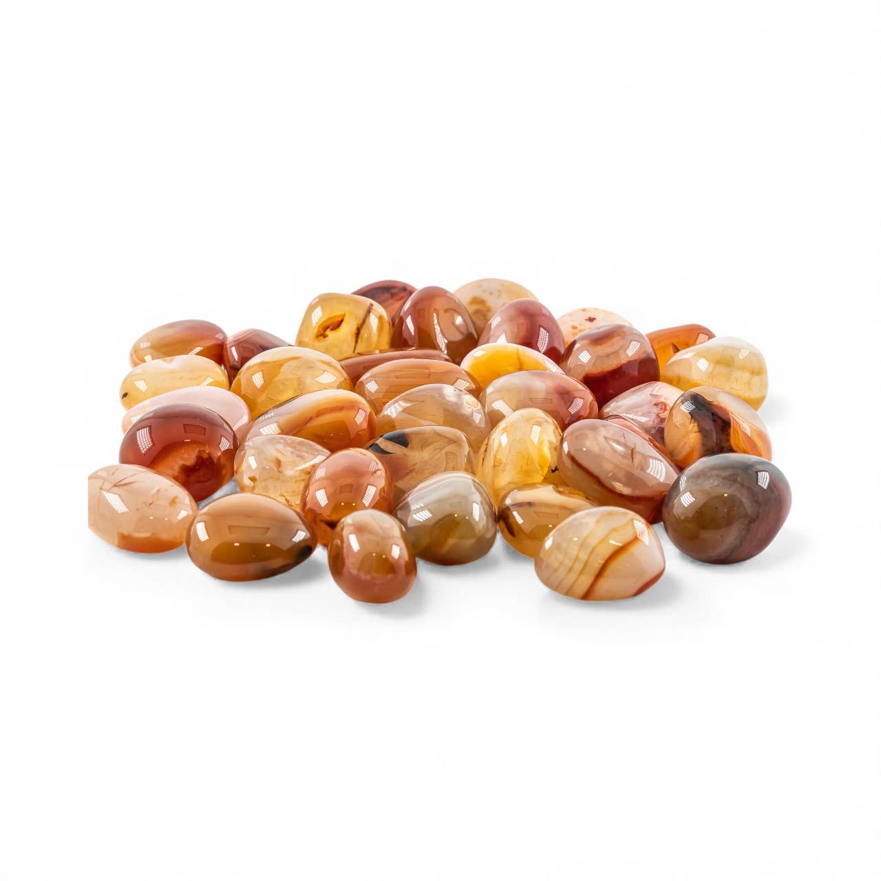 Quasar Gems USA - Wholesale Spiritual Stone/Crystal - Banded Carnelian Tumbled 20-30mm 1KG/2.2lbs2