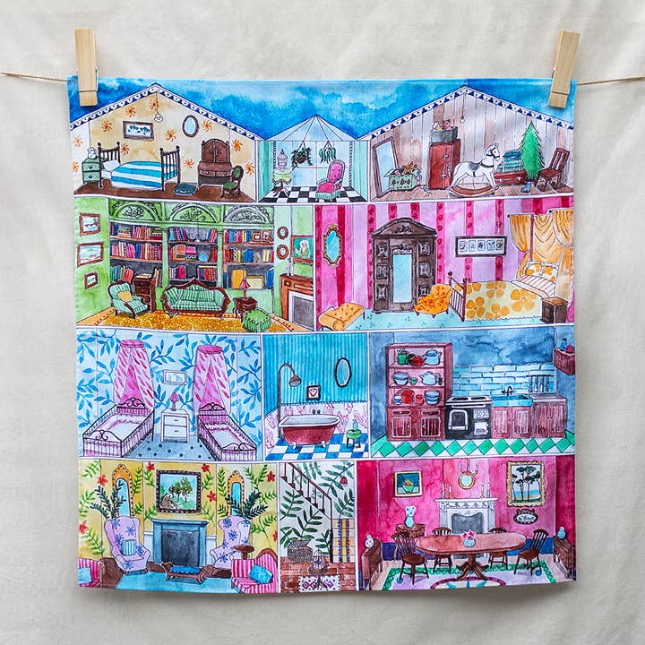 Puppenhaus Spieltuch – Organisches Öko-Spielzeug für Rollenspiele für den Großhandel von The Wonderie - Organic Cotton Play Cloths