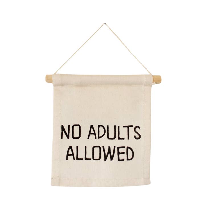 Imani + Kids by Imani Collective - Wholesale Sign - no adults allowed hang sign
