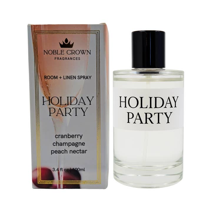 Holiday Party Room + Linen Spray for wholesale by Noble Crown Fragrances