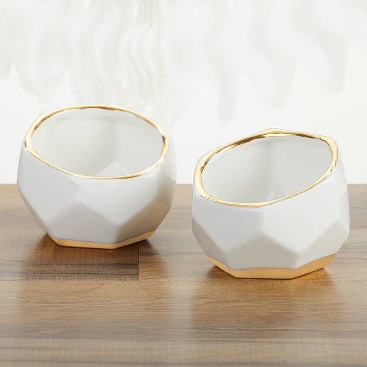 Kate Aspen - Wholesale Plant Pot - Geometric Ceramic Planter - Small (Set of 3)1