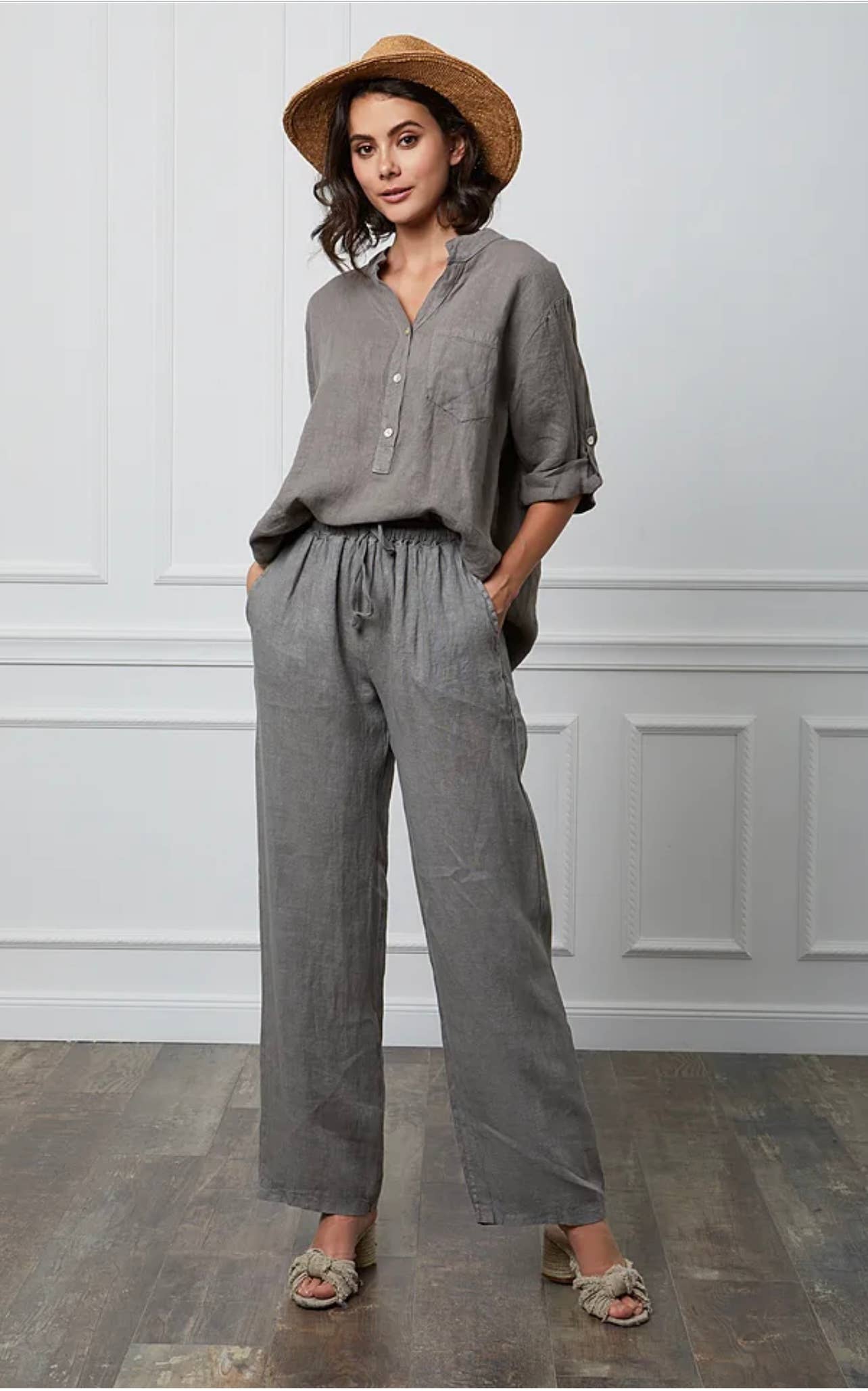 LÉA & LUC - Wholesale Button Down Shirt - Women's - 100% Linen Blouse REF. 63676