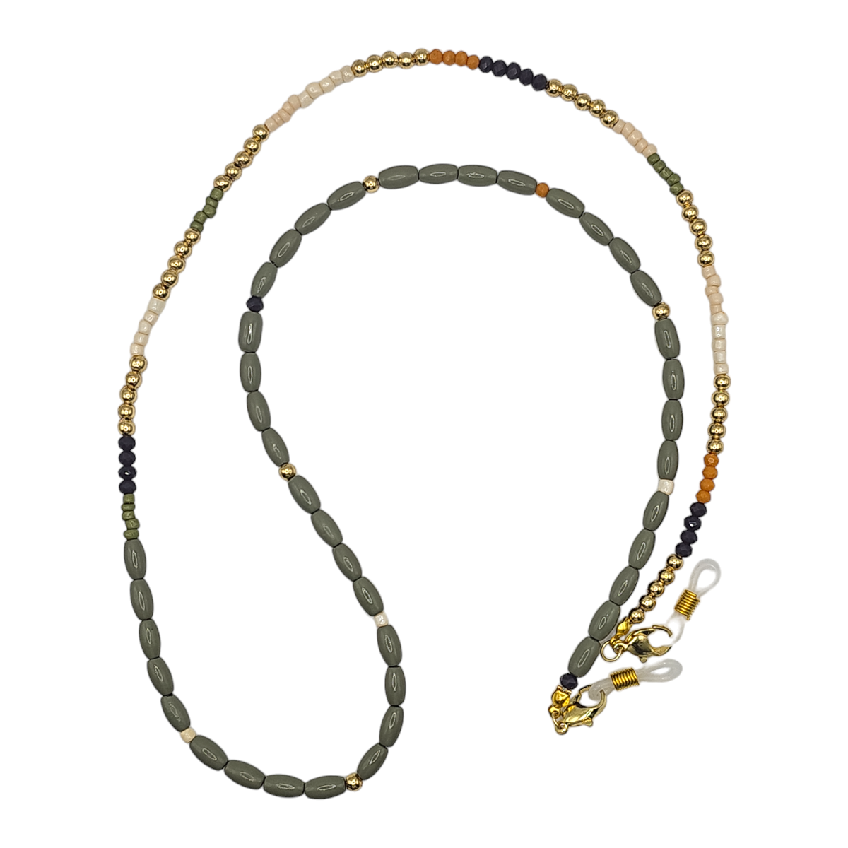 Narratives The Line - Wholesale Sunglasses/Eyeglasses Strap - Women's - Sage, Purple & Peach Beaded Glasses Chain0