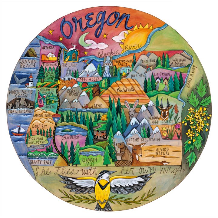 „Hun flyver med sine egne vinger“ | Oregon Lazy Susan for engroshandel hos Sticks