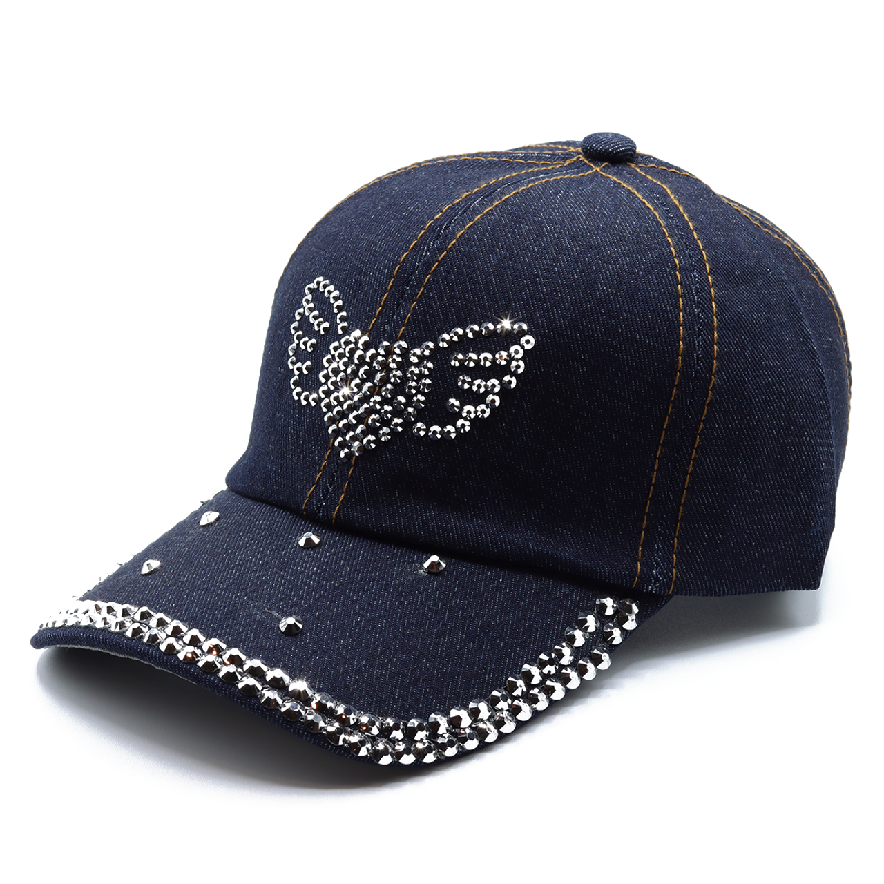 Selini New York - Wholesale Baseball Cap - Women's - 12pcs Assorted Bling Studs Cap - CP94ASST-B4