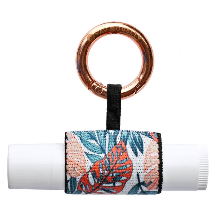 Stylish Lip Balm Holder Keychain-Aloha Leaves for wholesale by YAY NOVELTY