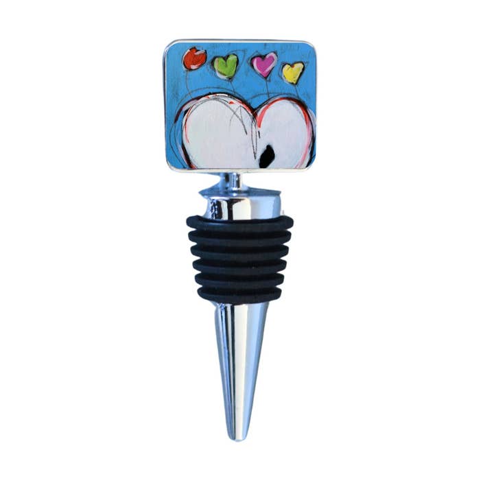 Wine Bottle Stopper: Hearts for wholesale by Dreese Fine Art