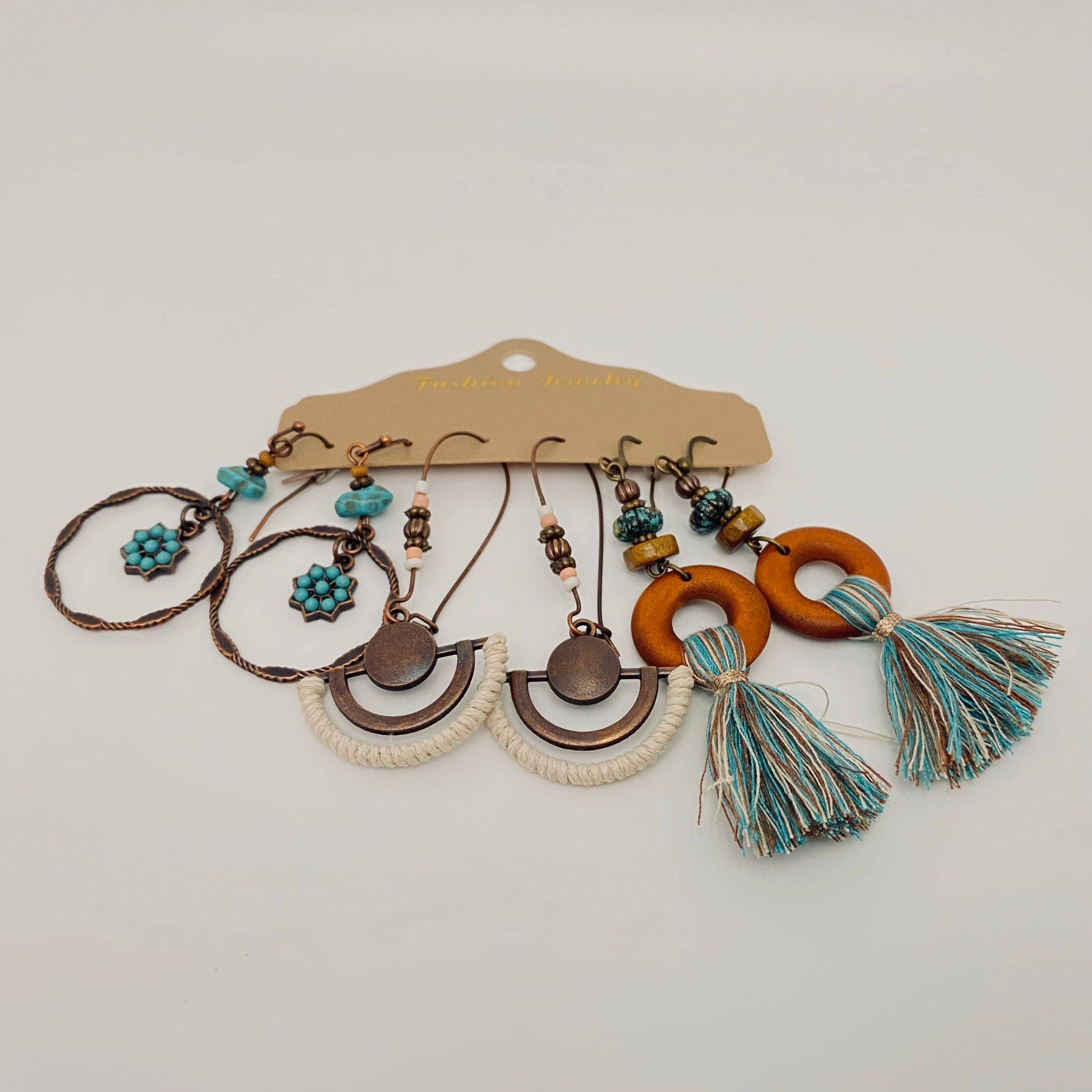 Mio Queena – wholesale Jewellery set – 3Pairs/set Boho Earrings in Different Styles - BJ37