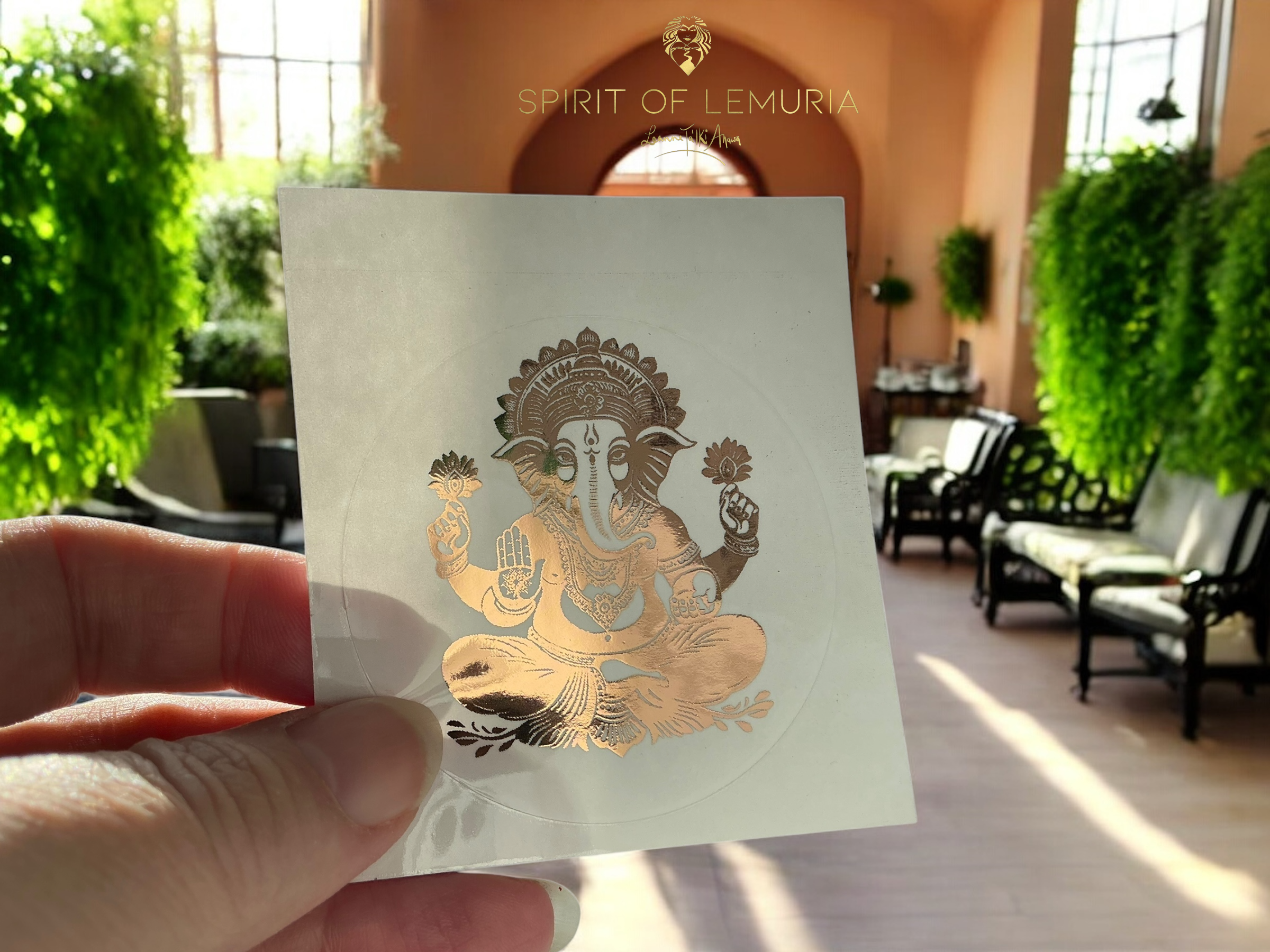 Spirit of Lemuria – Adesivo por atacado – Autocolante de Geometria Sagrada Ganesh 2 Foiled1