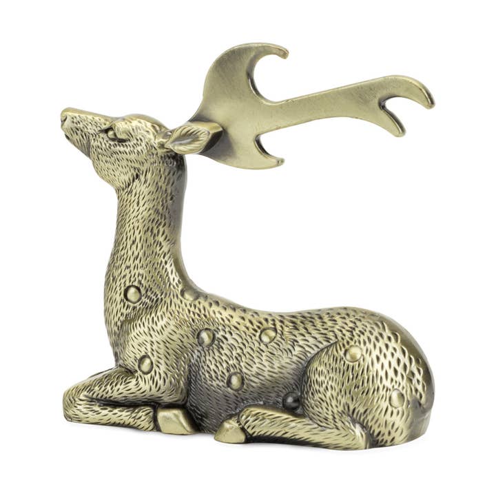 Gilded Brass Finished Deer Beer Bottle Opener for wholesale by Twine