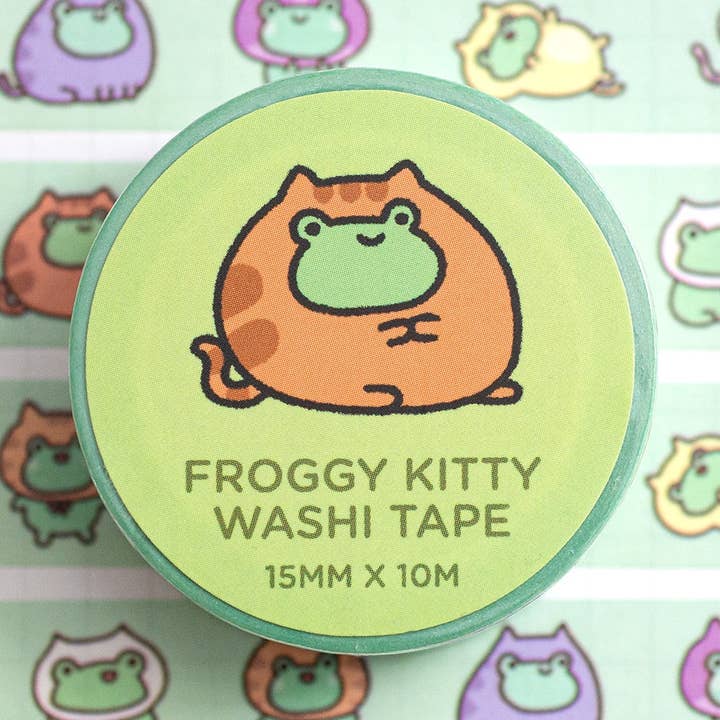 Froggy Kitty Washi Tape for wholesale by Robot Dance Battle