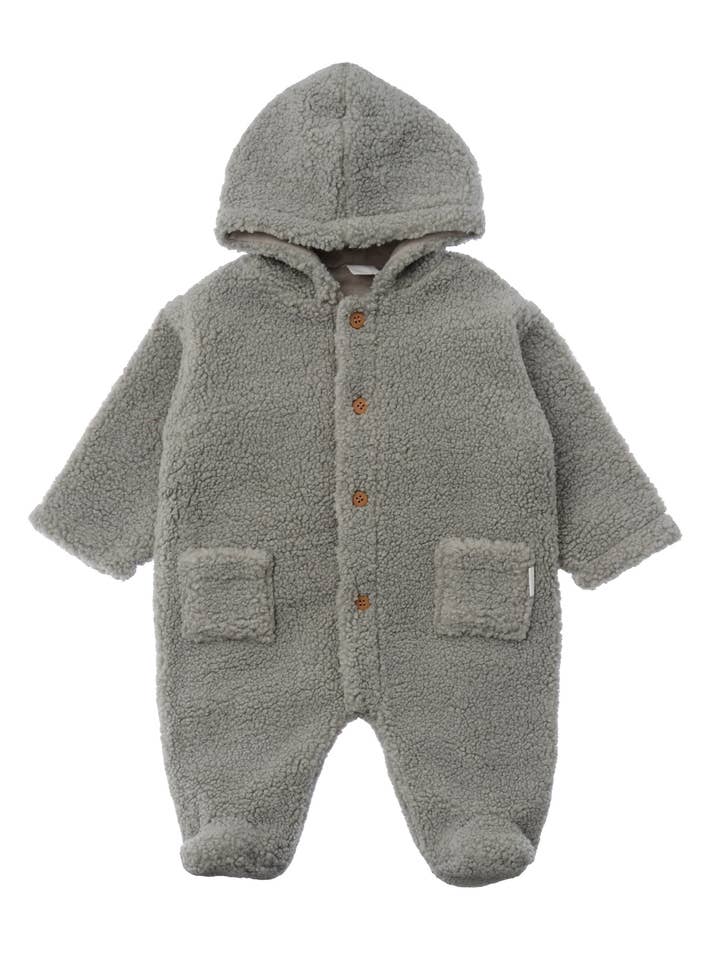 Bouclé fleece overall green for wholesale by Liliput