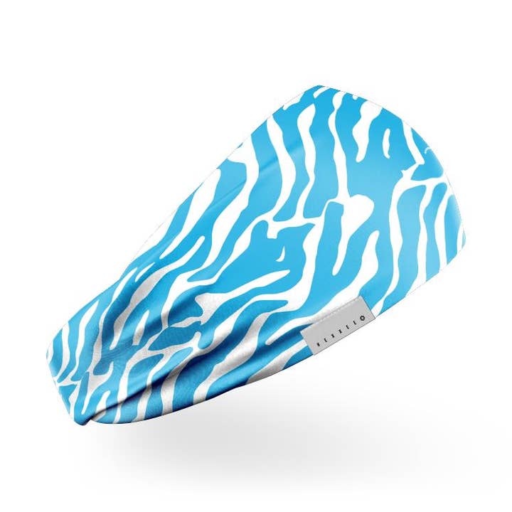 Faixa de cabeça azul com estampa zebra por atacado de HEXXEE