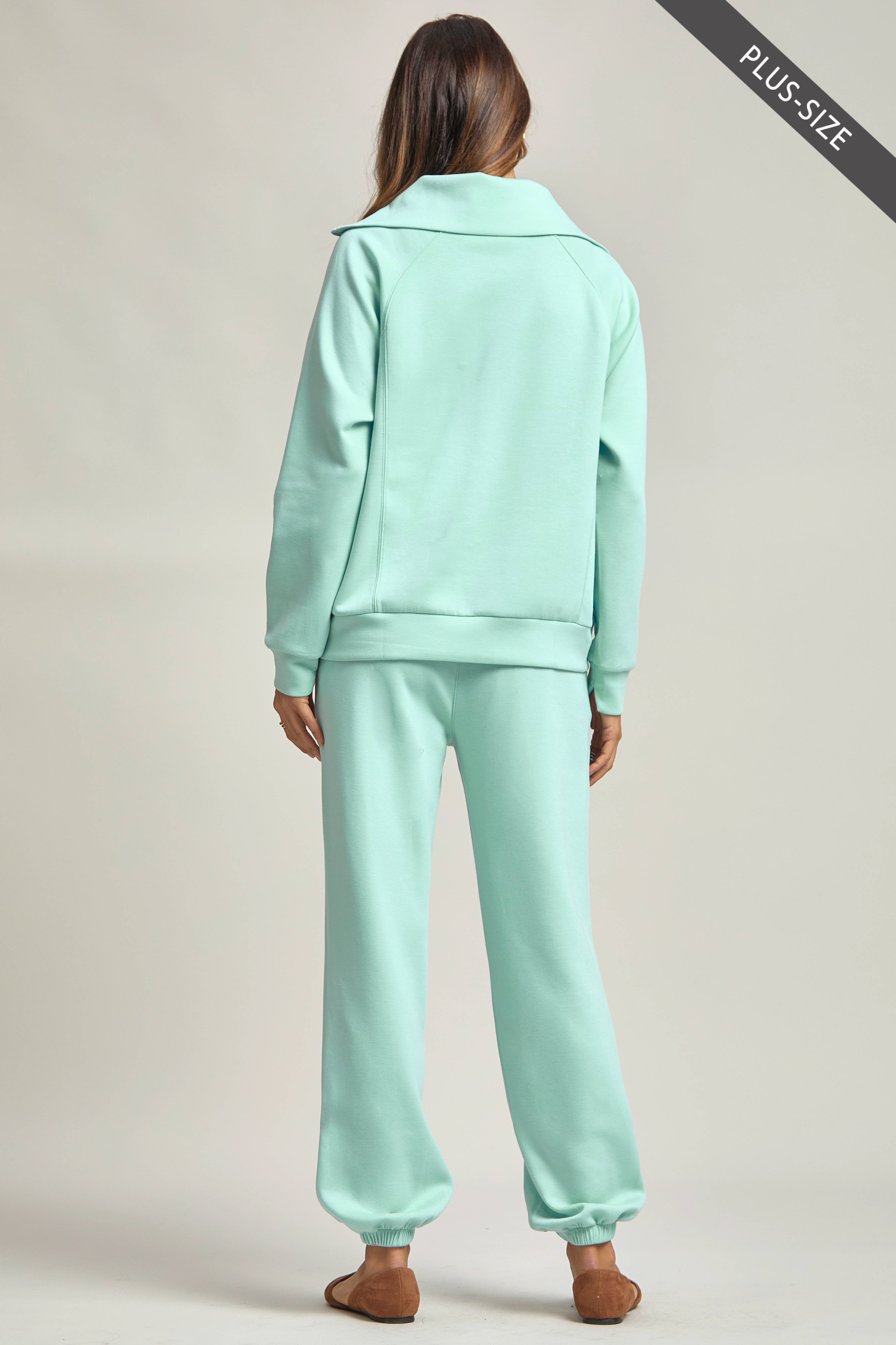 Dear Scarlett - Wholesale Lounge Set - Women's - PLUS SIZE Quarter Zip Pullover + Jogger Modal Travel Set29