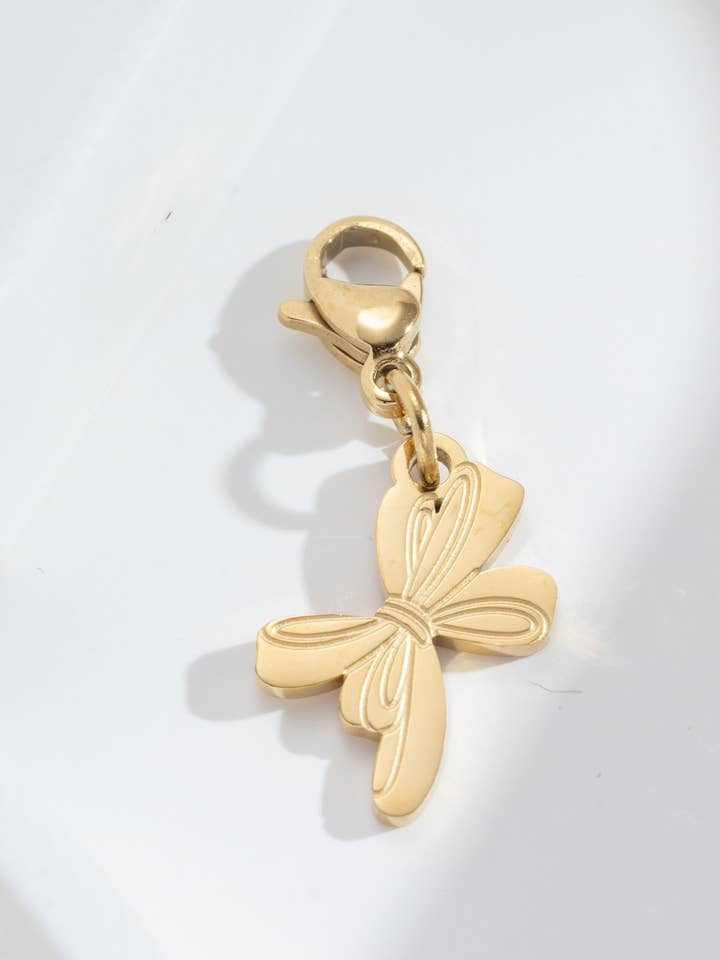 Gouden vlinderdas bedel roestvrij staal delicaat vrijheid voor wholesale door COSMOS