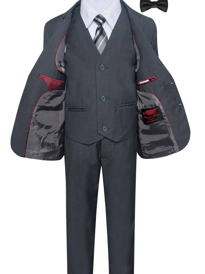 Boy's Suit Pants Vest Tie Shirt 5Pcs Set Classic Fit # ST-10 for wholesale by Setco.26