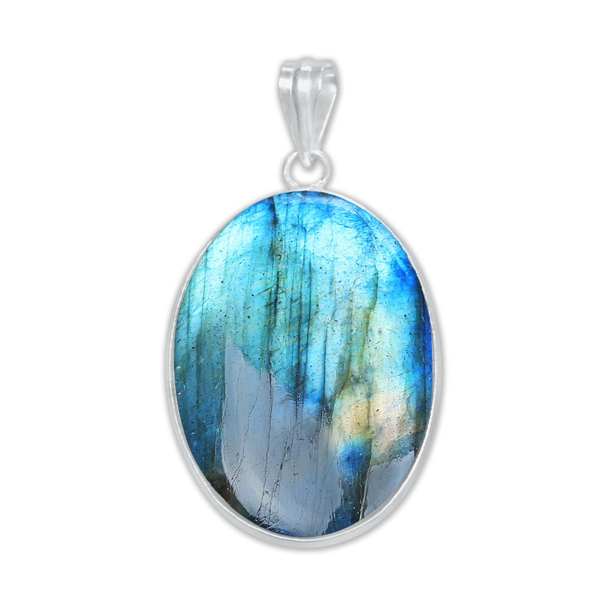 Handmade Jewels - Wholesale Individual Charm/Pendant - Labradorite Minimalist Pendants -  Handmade, Silver-Plated Brass, Wholesale10