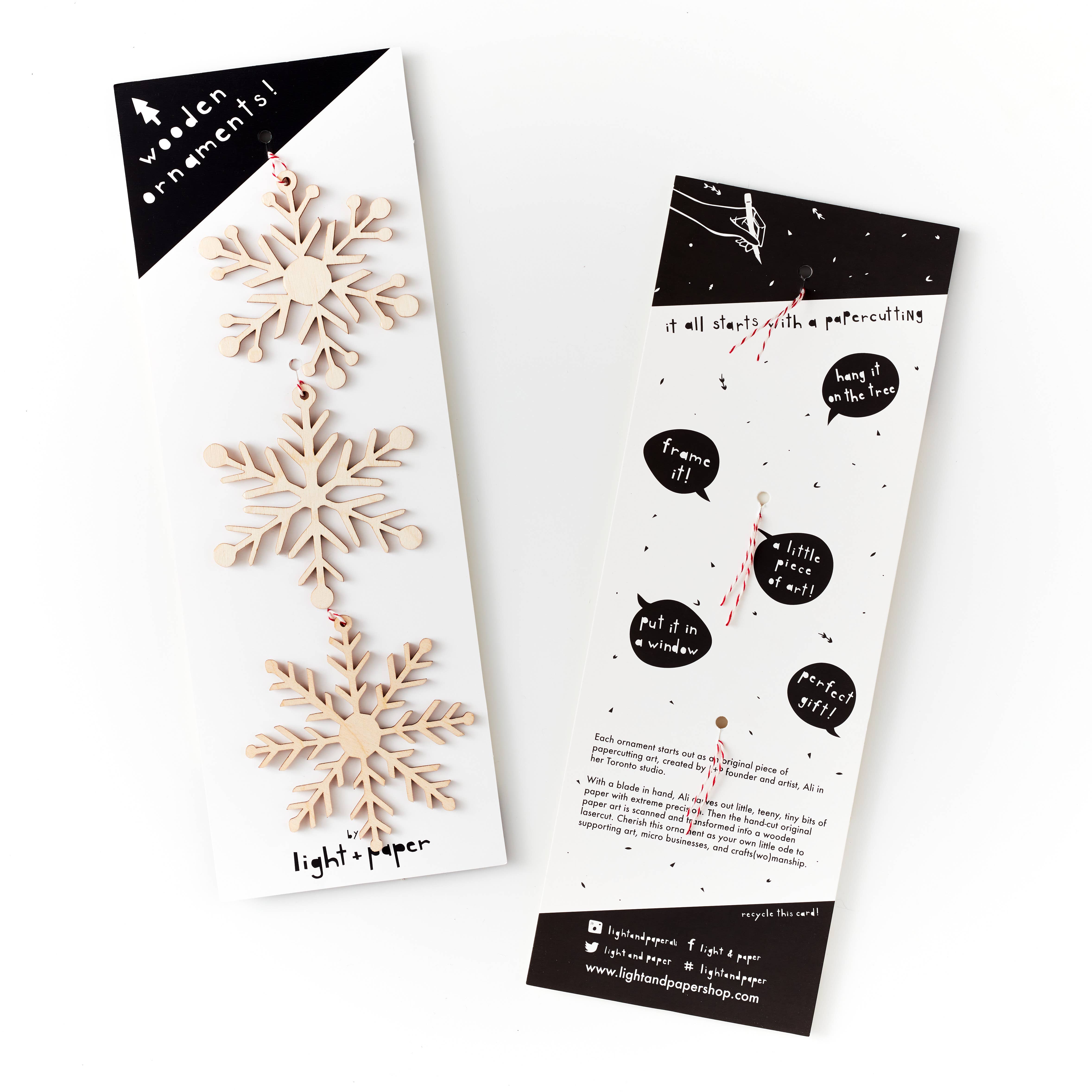 Light + Paper - Wholesale Ornament Set - Stars Wooden Ornaments3