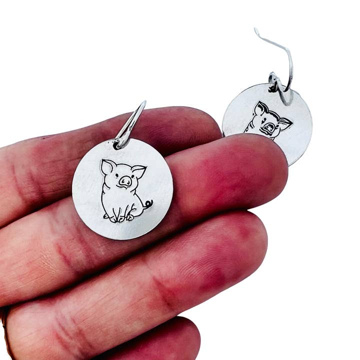 Süße Schwein-Ohrringe für den Großhandel von Christy Robinson Design