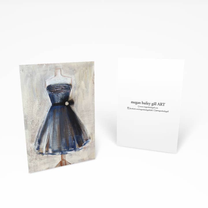 Carte de vœux ou carte de vœux pour une tenue de soirée à épaules dénudées pour la vente par MeganBaileyGillART