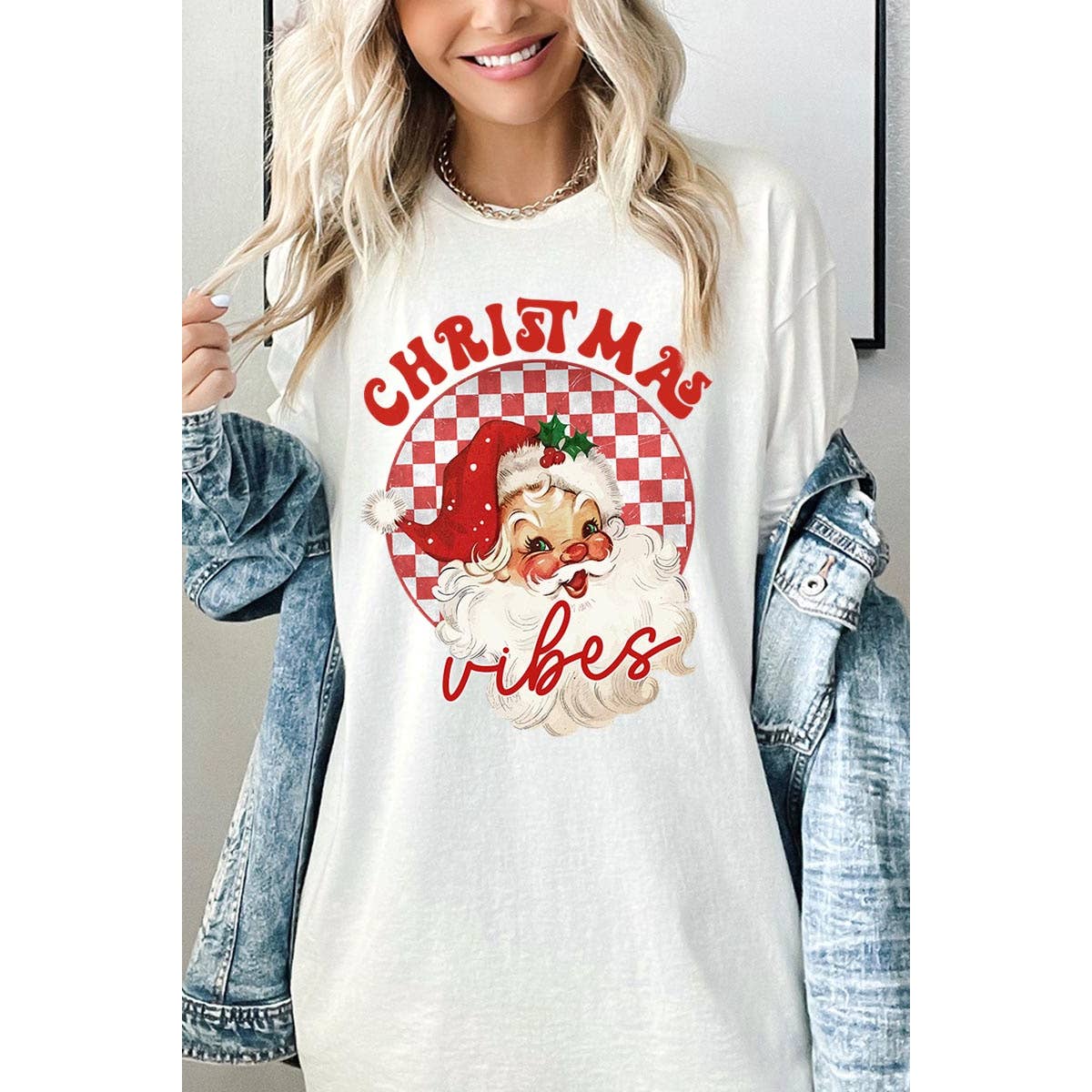 COLORBEAR – wholesale T-shirt (graphic) – women's – CHRISTMAS VIBES,SANTA CLAUS HEAVY COTTON UNISEX SHORT SLEEVE7