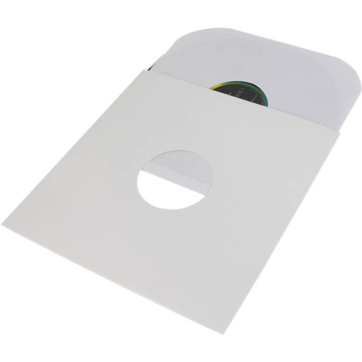 Square Deal Recordings & Supplies - Wholesale Craft Supplies - 12" White LP Vinyl Record Outer Jackets Covers with Hole